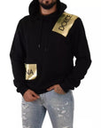 Dolce & Gabbana Black Gold Hooded Cotton Mens Pullover Sweater