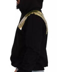 Dolce & Gabbana Black Gold Hooded Cotton Mens Pullover Sweater