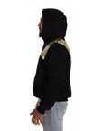 Dolce & Gabbana Black Gold Hooded Cotton Mens Pullover Sweater