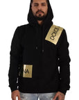 Dolce & Gabbana Black Gold Hooded Cotton Mens Pullover Sweater