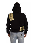 Dolce & Gabbana Black Gold Hooded Cotton Mens Pullover Sweater