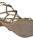 Dolce & Gabbana Gold Silk Ankle Strap Heels Sandals Shoes