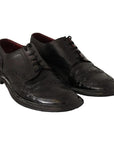 Dolce & Gabbana Black Leather Brogue Oxford Dress Shoes