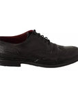 Dolce & Gabbana Black Leather Brogue Oxford Dress Shoes