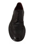 Dolce & Gabbana Black Leather Brogue Oxford Dress Shoes