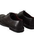 Dolce & Gabbana Black Leather Brogue Oxford Dress Shoes