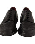 Dolce & Gabbana Black Leather Brogue Oxford Dress Shoes