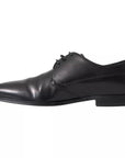 Dolce & Gabbana Black Leather Derby Formal Dress Men Shoes