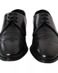 Dolce & Gabbana Black Leather Derby Formal Dress Men Shoes
