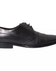 Dolce & Gabbana Black Leather Derby Formal Dress Men Shoes