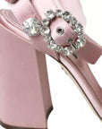 Dolce & Gabbana Pink Turkey Feather Crystal Sandals Shoes