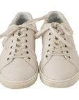 Dolce & Gabbana White Casual Leather Logo Men Sneakers Shoes