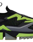 Dolce & Gabbana Black Yellow SORRENTO Sport Stretch Sneakers Shoes
