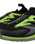 Dolce & Gabbana Black Yellow SORRENTO Sport Stretch Sneakers Shoes
