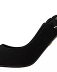 Dolce & Gabbana Black Embellished Heels Slingback Charmeuse Shoes