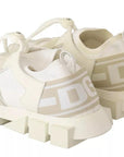 Dolce & Gabbana White Fabric Suede Sorrento Lace Up Sneakers Shoes