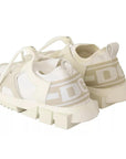 Dolce & Gabbana White Fabric Suede Sorrento Lace Up Sneakers Shoes