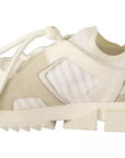 Dolce & Gabbana White Fabric Suede Sorrento Lace Up Sneakers Shoes
