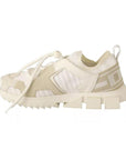 Dolce & Gabbana White Fabric Suede Sorrento Lace Up Sneakers Shoes