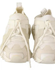 Dolce & Gabbana White Fabric Suede Sorrento Lace Up Sneakers Shoes