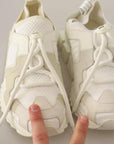 Dolce & Gabbana White Fabric Suede Sorrento Lace Up Sneakers Shoes