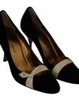 Dolce & Gabbana Black Velvet Ayers High Heels Pumps Shoes