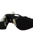 Dolce & Gabbana Black Floral Embellish Heels Mary Janes Pumps Shoes