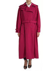 Dolce & Gabbana Dark Pink Double Breasted Trench Coat Jacket