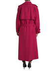 Dolce & Gabbana Dark Pink Double Breasted Trench Coat Jacket