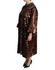 Dolce & Gabbana Multicolor Sequined Long Coat Jaquard Jacket