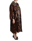 Dolce & Gabbana Multicolor Sequined Long Coat Jaquard Jacket