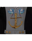 Dolce & Gabbana Blue Button Crystal Embellished Cotton Jacket