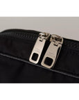 Dolce & Gabbana Black Nylon Leather DG Logo Patch Messenger Cross Body Bag
