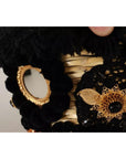 Dolce & Gabbana Black Beige Straw Basket Tote Pom Pom Crystals Bag