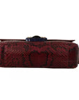 Dolce & Gabbana Pink Red Exotic Skins Gold Chain Purse LUCIA Leather Bag