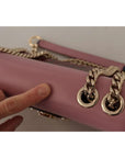 Dolce & Gabbana Pink Red Exotic Skins Gold Chain Purse LUCIA Leather Bag