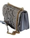 Dolce & Gabbana Blue Exotic Leather Shoulder Purse Cross Body Bag