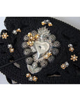 Dolce & Gabbana Black Canvas Embellished Waist Women Belt