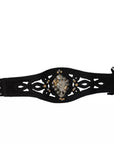 Dolce & Gabbana Black Canvas Embellished Waist Women Belt