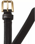 Dolce & Gabbana Dark Brown Leather Gold Metal Buckle Women Belt
