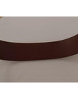 Dolce & Gabbana Brown Wide Waist Leather Gold Oval Metal Buckle Belt