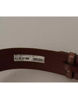 Dolce & Gabbana Brown Wide Waist Leather Gold Oval Metal Buckle Belt