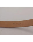 Dolce & Gabbana Brown Leather Gold Engraved Metal Buckle Belt
