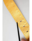 Dolce & Gabbana Gold Satin Leather Oval Metal Buckle Belt