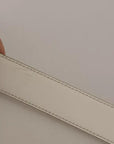 Dolce & Gabbana White Leather Gold Logo Engraved Metal Buckle Belt