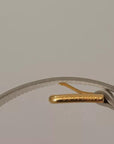 Dolce & Gabbana White Leather Gold Logo Engraved Metal Buckle Belt