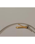 Dolce & Gabbana White Leather Gold Logo Engraved Metal Buckle Belt