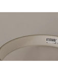 Dolce & Gabbana White Leather Gold Logo Engraved Metal Buckle Belt