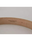 Dolce & Gabbana Beige Leather Crystal Buckle Women Belt
