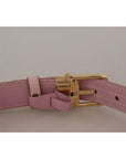 Dolce & Gabbana Pink Jaquard Embroidered Gold Tone Metal Buckle Belt